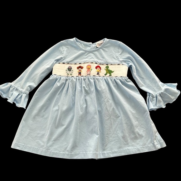 Other - MK Clothing Designs girls 4T Smocked Disney Toy Story Knit Top Characters Blue